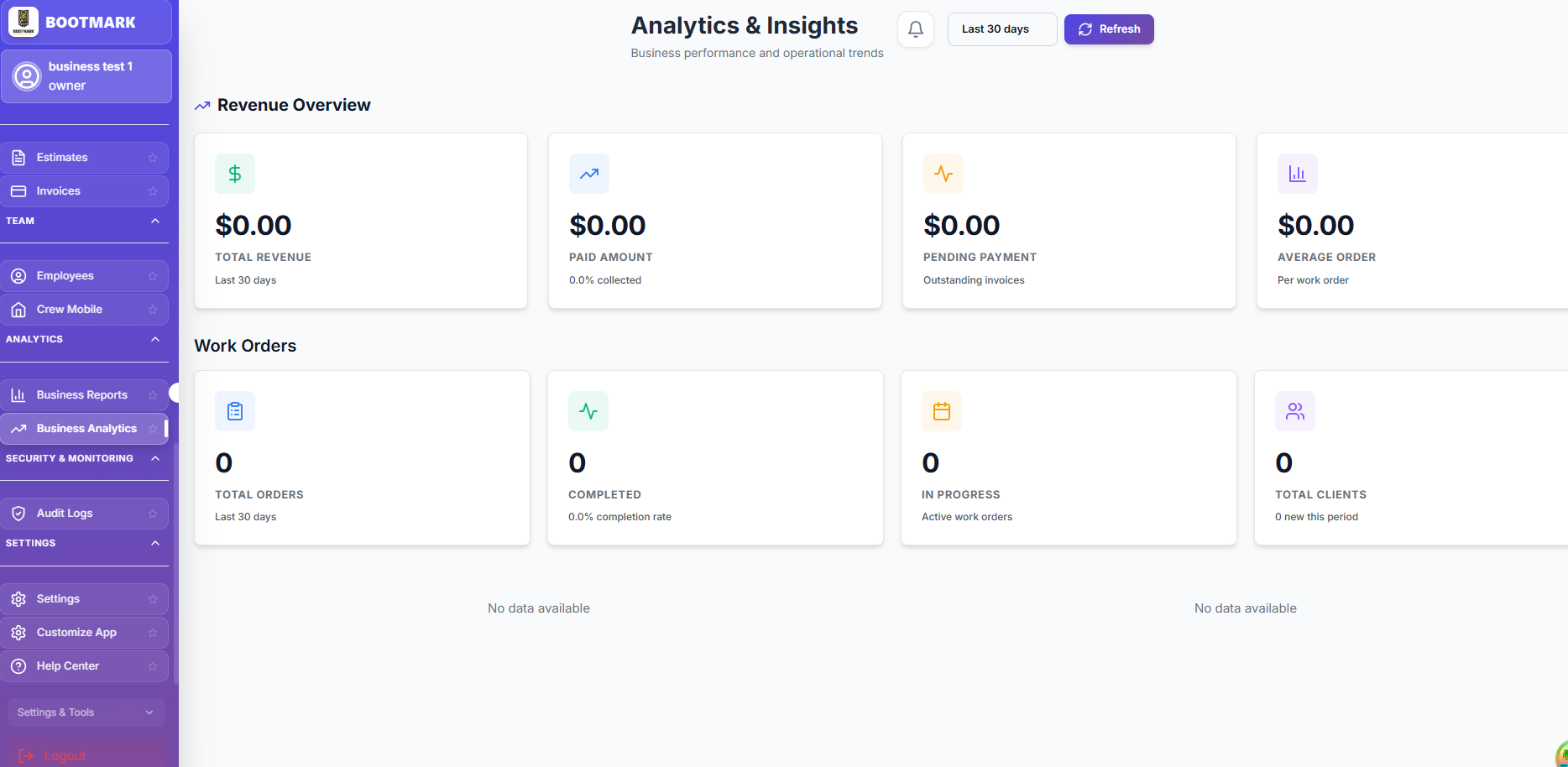 Analytics & Insights — BOOTMARK screenshot