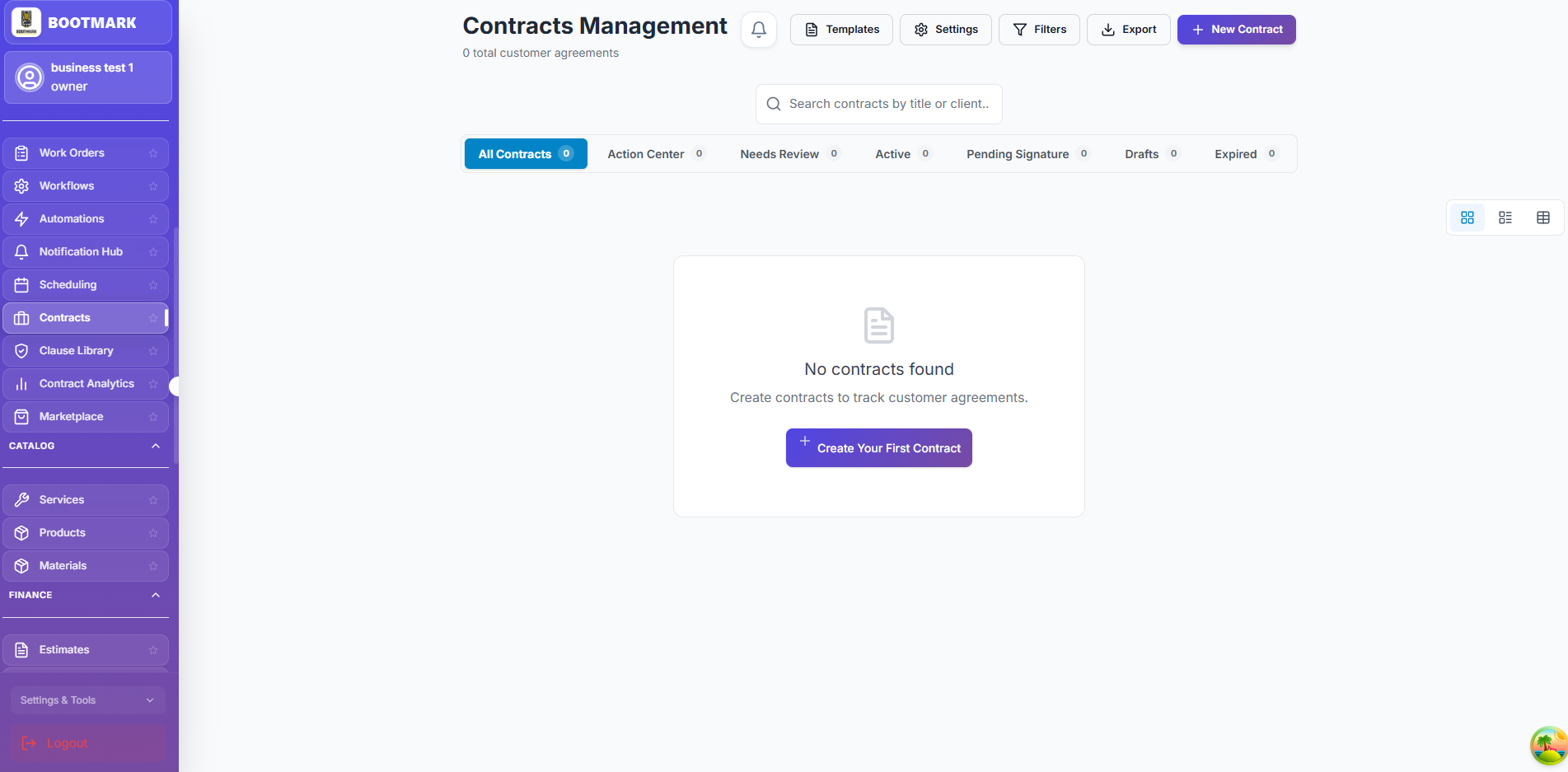 Contracts & Agreements — BOOTMARK screenshot