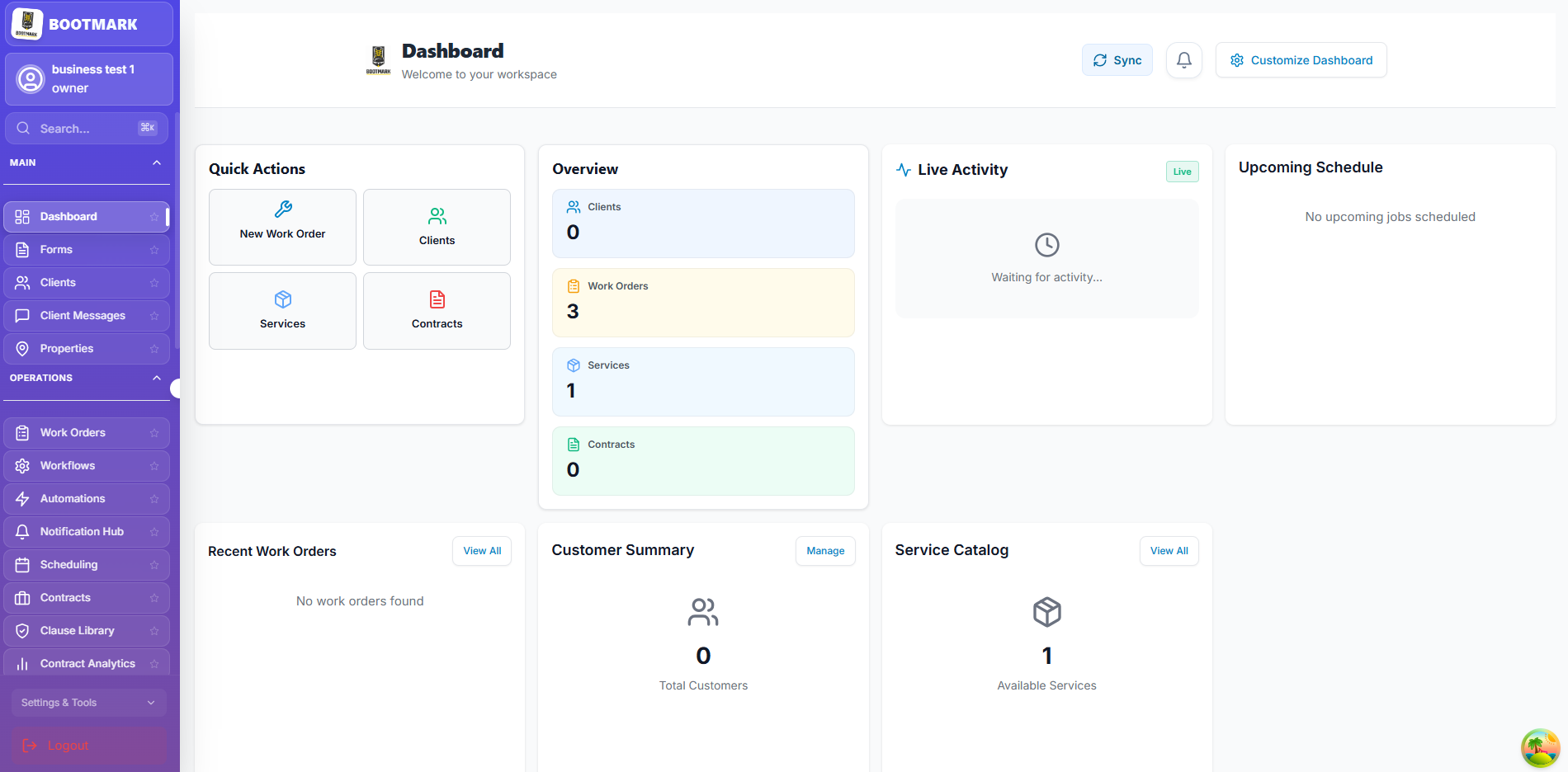 Dashboard Overview — BOOTMARK screenshot