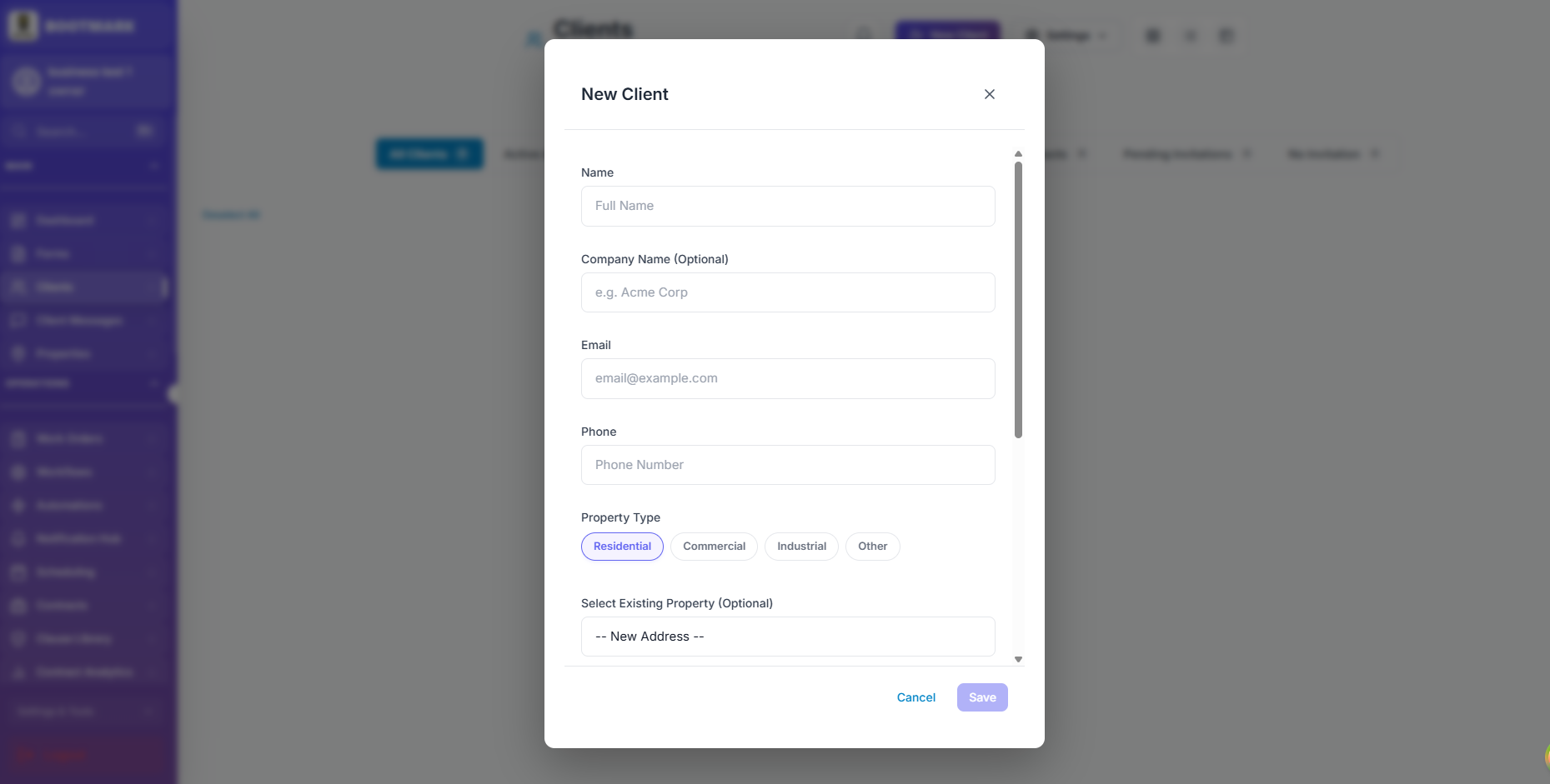 Adding Your First Client — BOOTMARK screenshot