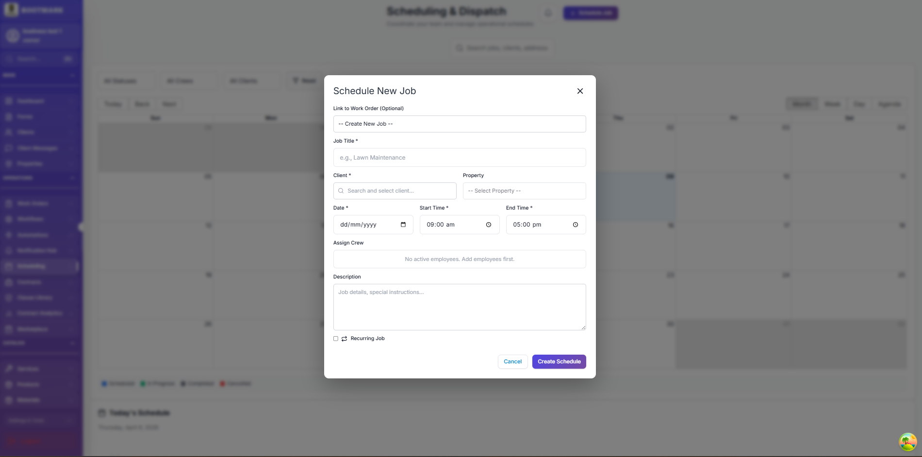 How to Schedule a Job — BOOTMARK screenshot